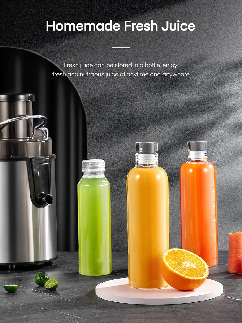 FOHERE Centrifuga per Frutta e Verdura in Acciaio Inox, 400W con Imboccatura Larga da 65 MM e 3 Velocità, Funzione Anti-Goccia e Protezione da Surriscaldamento con Spazzola per la Pulizia, Argento