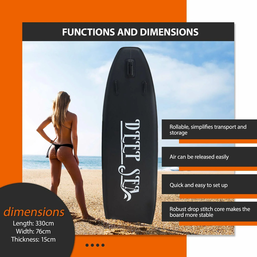 Deep Sea SUP Board Set XXL (330cm), schwarz