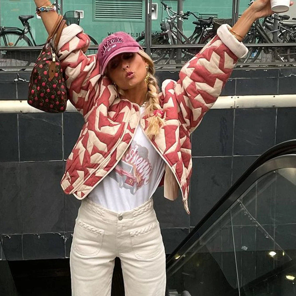 Blazer stampato a fiori da donna