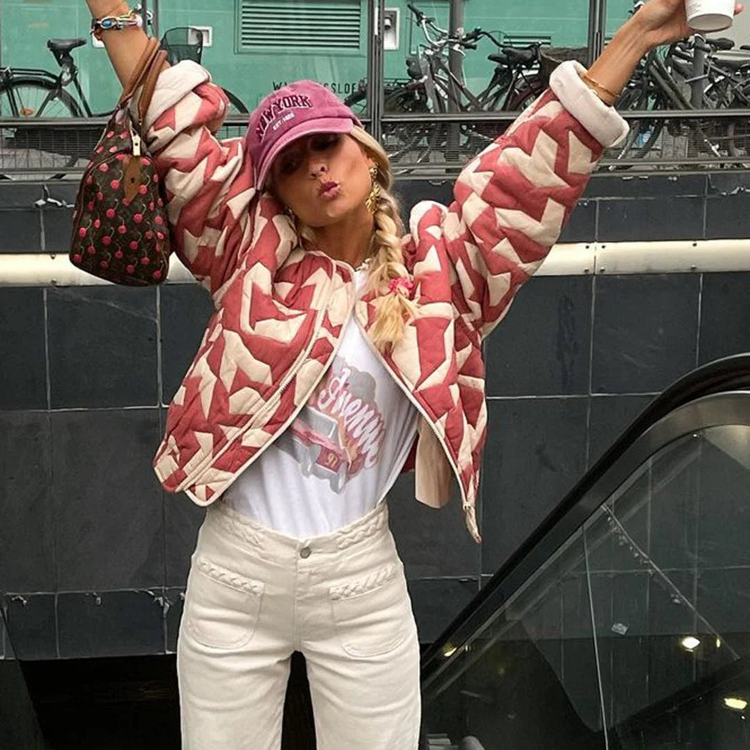 Blazer stampato a fiori da donna