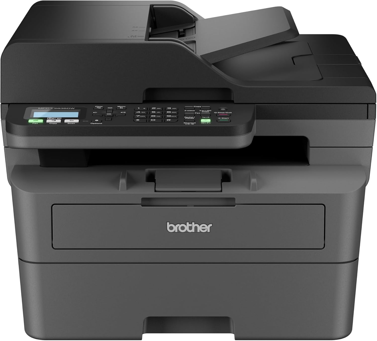 Brother MFC-L2835DW | Stampante multifunzione 4-in-1 (stampa/scansione/copia/fax) Laser monocromatica – Wi-Fi ed Ethernet – Alimentatore automatico documenti (ADF) da 50 fogli – Velocità di stampa di 32 pagine