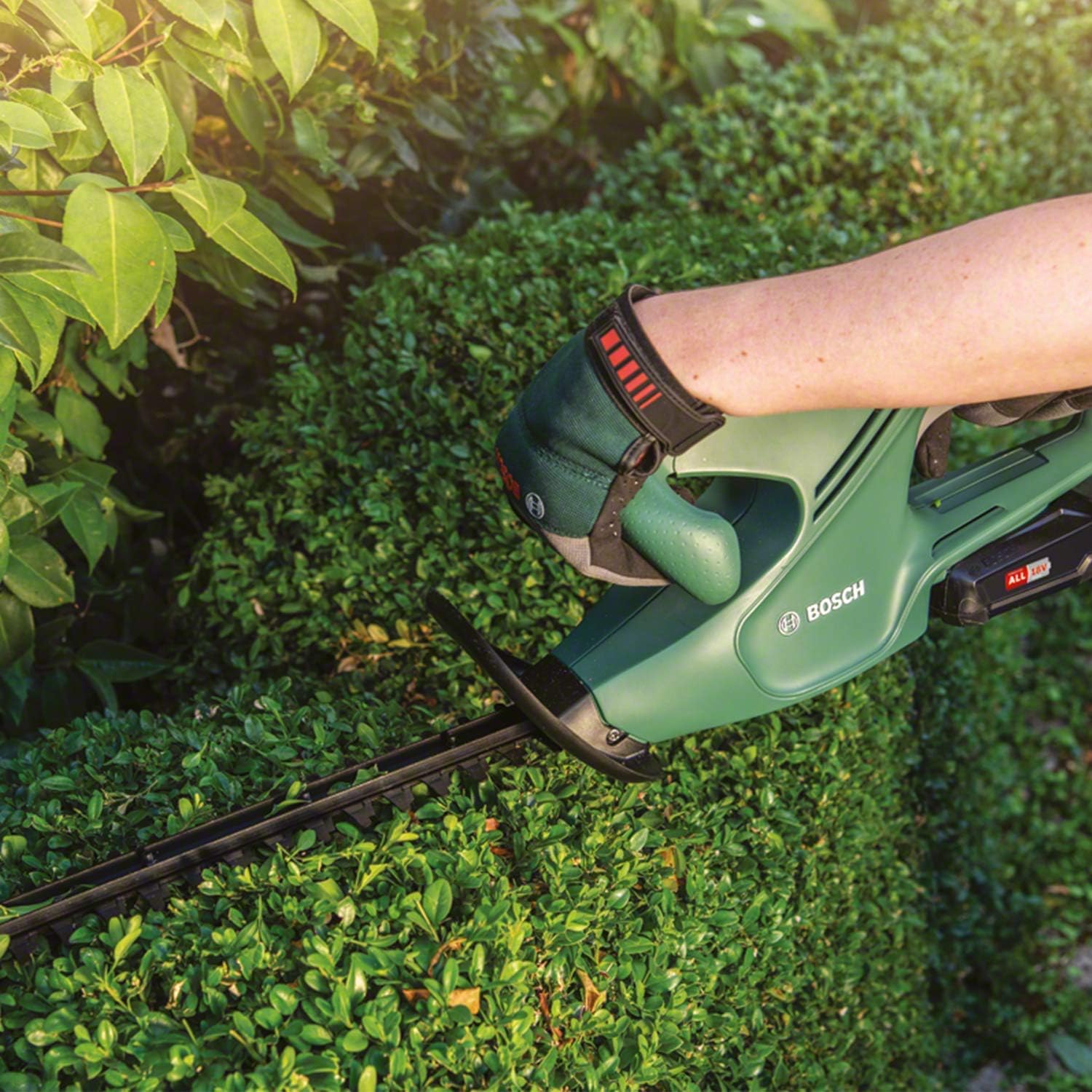 Bosch Akku Heckenschere EasyHedgeCut 18-45 (2 Akkus 2,0 Ah, 18-Volt-System, Messerlänge 45 cm, im Karton)