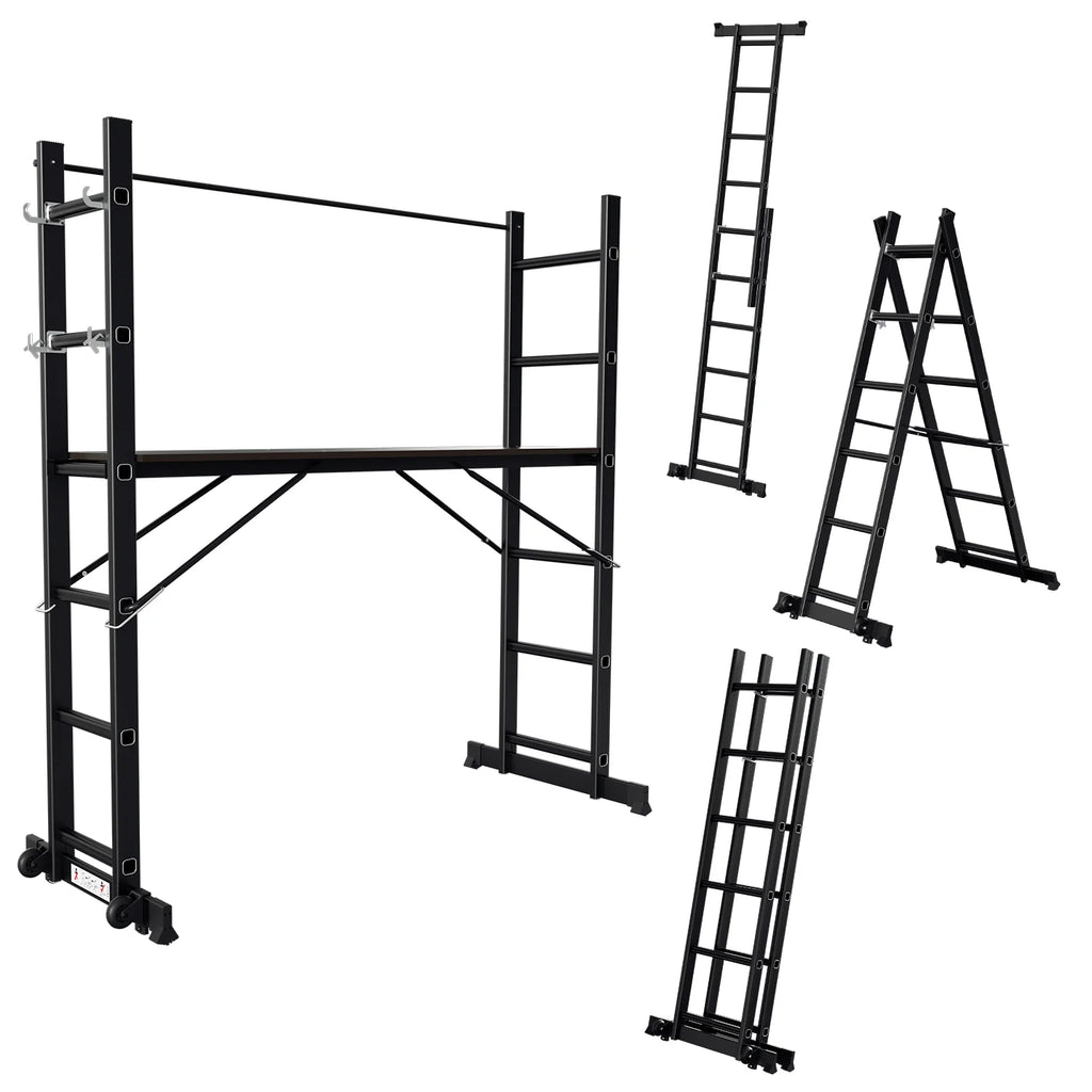 Sonnewelt Gerüst 4 in 1  Alu Multifunktionsleiter 6+6 Stufen