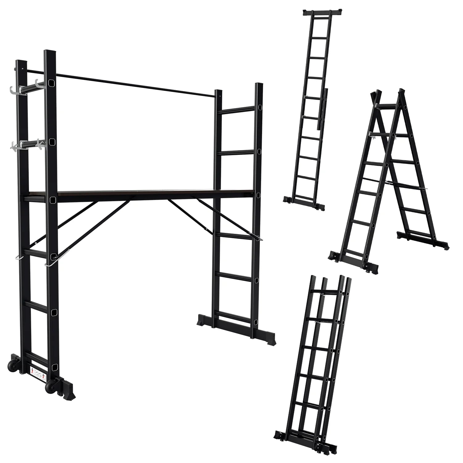 Sonnewelt Gerüst 4 in 1  Alu Multifunktionsleiter 6+6 Stufen