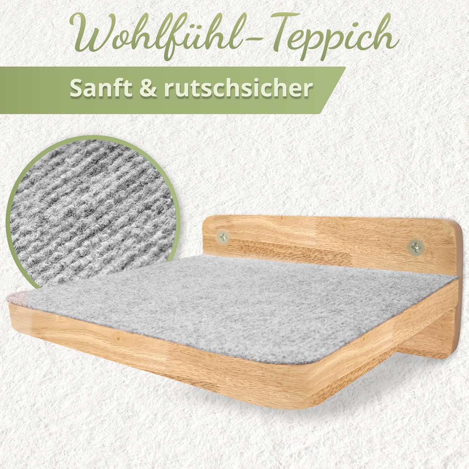 WOOWOOD Katzen-Wandkletterwand | 3-teiliges Katzenleiter-Set | Wandleitern für Katzen | Katzenkletterwand-Set | Katzenleiter | Wandklettern für Katzen | Katzenlaufsteg | Wandklettern für Katzen