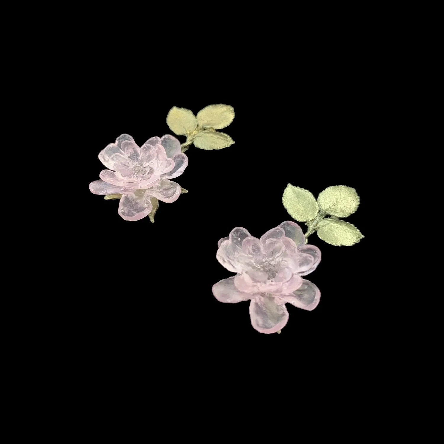 Orecchini a perno Rosa Rose - Fiore e foglia