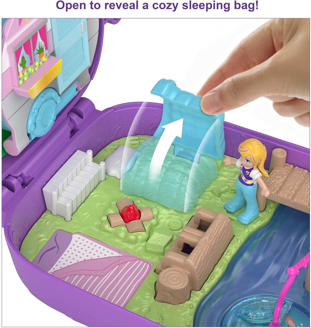 Polly Pocket GTN15 - Valigetta Caffetteria Riccio con Design Caffè e Animali, Mini Bambola Polly e HCG16 - Acquario Lontre, Tema Acquario con Micro Bambole Polly e Nicolas, 5 Sorprese e 12 Accessori