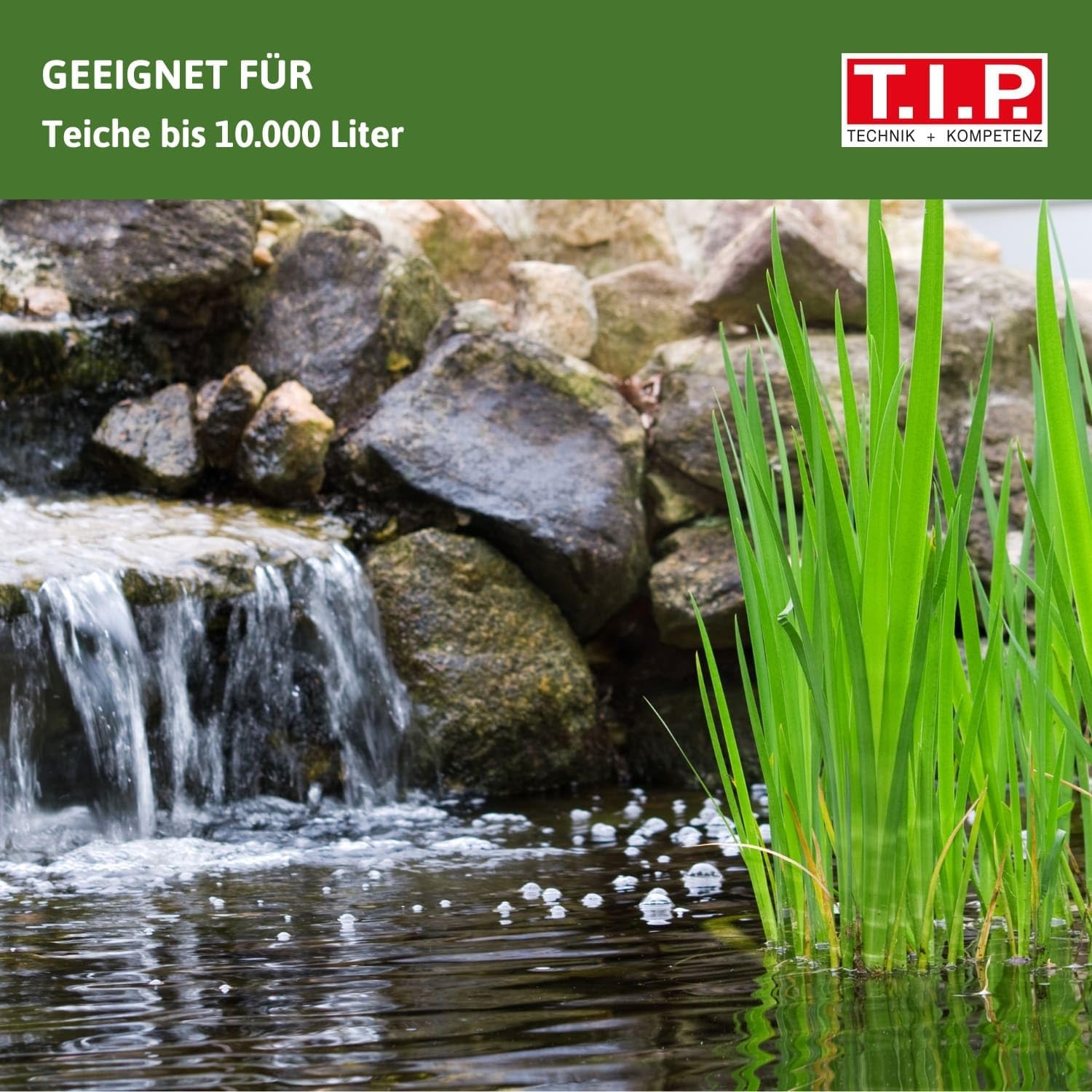 T.I.P. Teichfilter - Teichaußenfilter-Set (20.000 l Teichvolumen, Wet-and-Dry Technologie, UV-C 18 W, Filterbehälter 70 l, inkl. Pumpe, UV-C Strahler, Schläuche, Filtermaterial) WDF 20000 UV 18, 30285