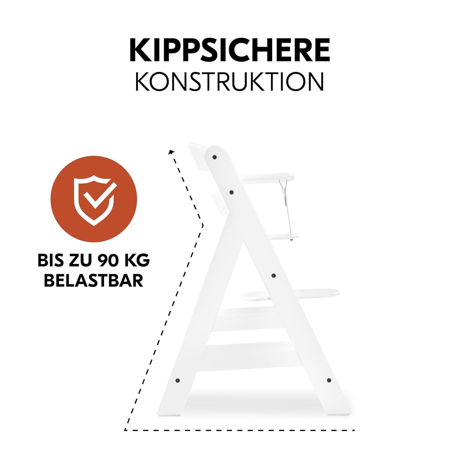 hauck Hochstuhl Alpha Plus Newborn Set mit 2in1 Bouncer - Mitwachsender Holz Babyhochstuhl ab Geburt, inkl. Sitzauflage & Neugeborenenaufsatz - Dark Grey