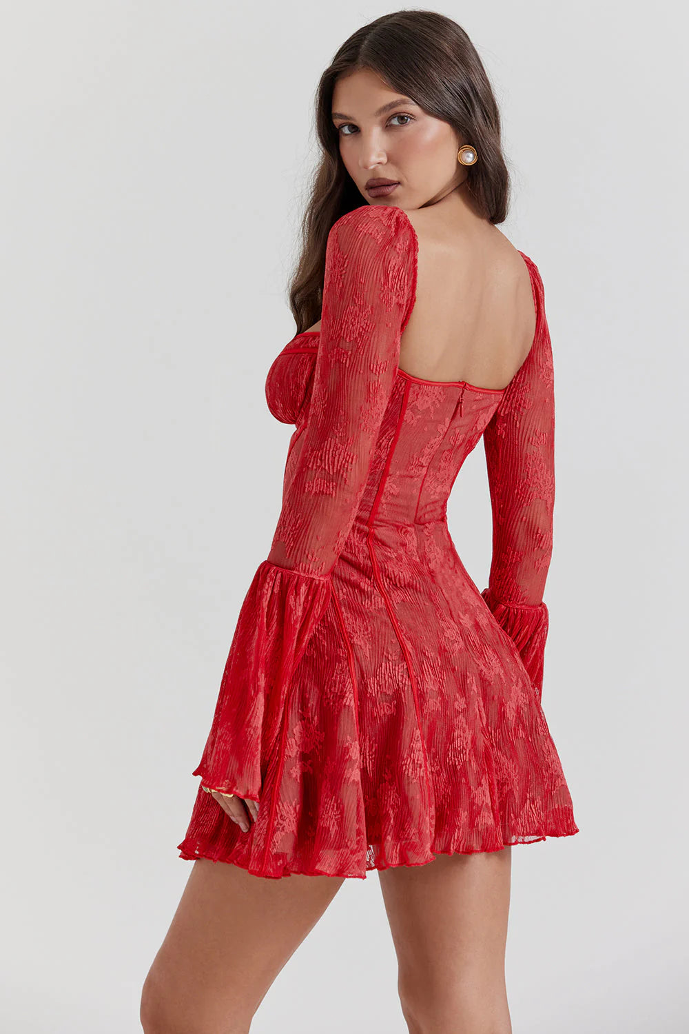 Cerys - Langrmeliges Vintage-Minikleid