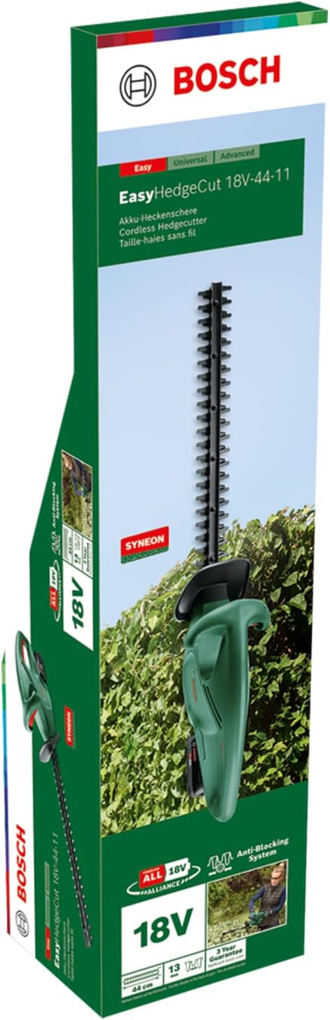 Bosch Akku Heckenschere EasyHedgeCut 18-45 (2 Akkus 2,0 Ah, 18-Volt-System, Messerlänge 45 cm, im Karton)