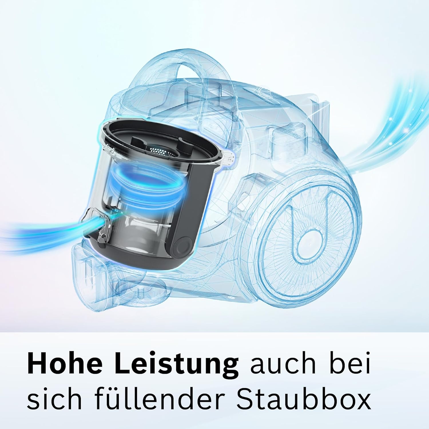 Bosch Staubsauger beutellos Cleann Serie 2 BGC05A220A, Bodenstaubsauger, Bodendüse für Parkett, Teppich, Fliesen, Hygiene-Filter, langes Kabel, leise, leicht, 700 W, blau
