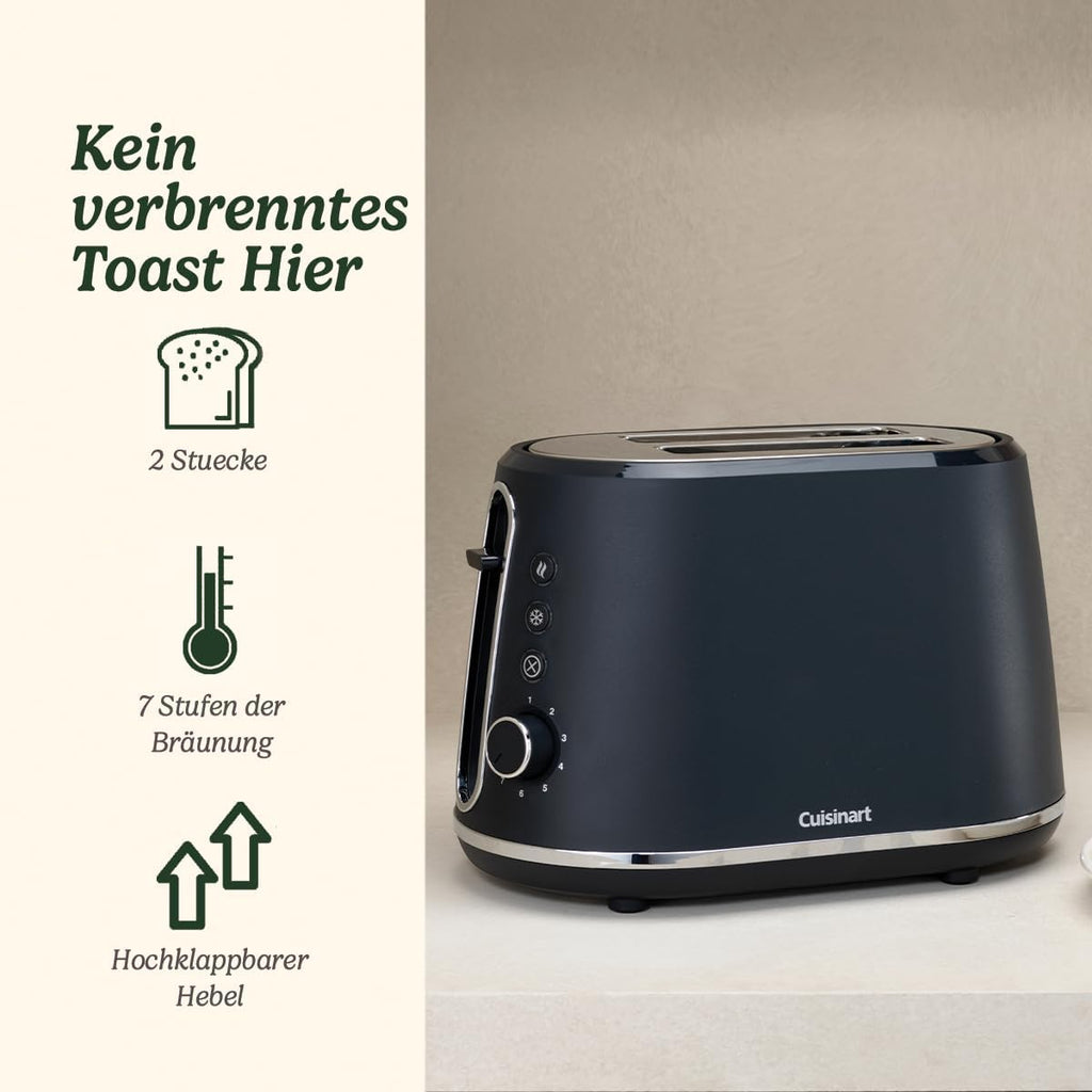 Cuisinart 4-Scheiben-Toaster | Breite Schlitze, ideal für dickes Brot und Bagels | 6 Brunungsstufen plus Abtauung | Breite Schlitze,High-Lift-Hebel | Passender Wasserkocher erhltlich | Perle