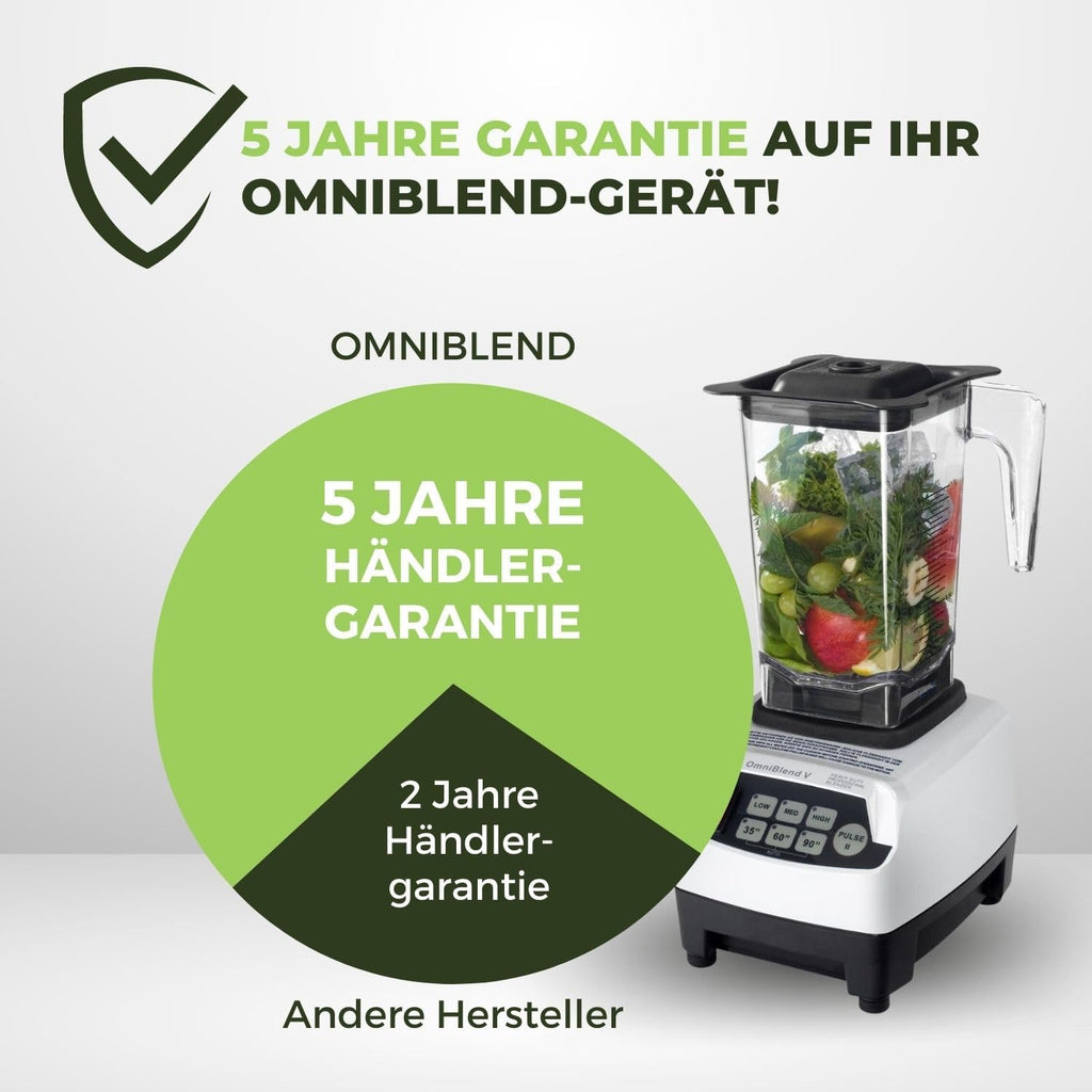 OmniBlend Frullatore 2L nero I Frullatore per smoothie con contenitore senza BPA e sistema a 6 lame in acciaio inox I Frullatore ideale per smoothie verdi I Frullatore da tavolo con motore da 3 CV