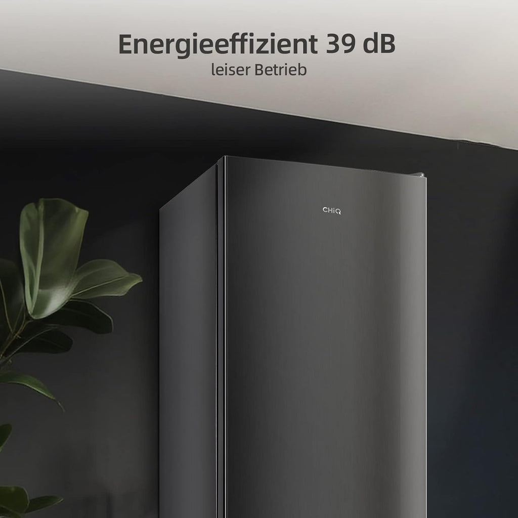 CHIQ CTT107BC Frigorifero Piccolo 107 Litri, Altezza 84 cm, Profondità 55 cm, Ingombro di soli 0,3 ㎡, Micro-Congelatore, Vario Box, 7 Livelli di Controllo della Temperatura, Silenzioso, 87 kWh/anno, Nero