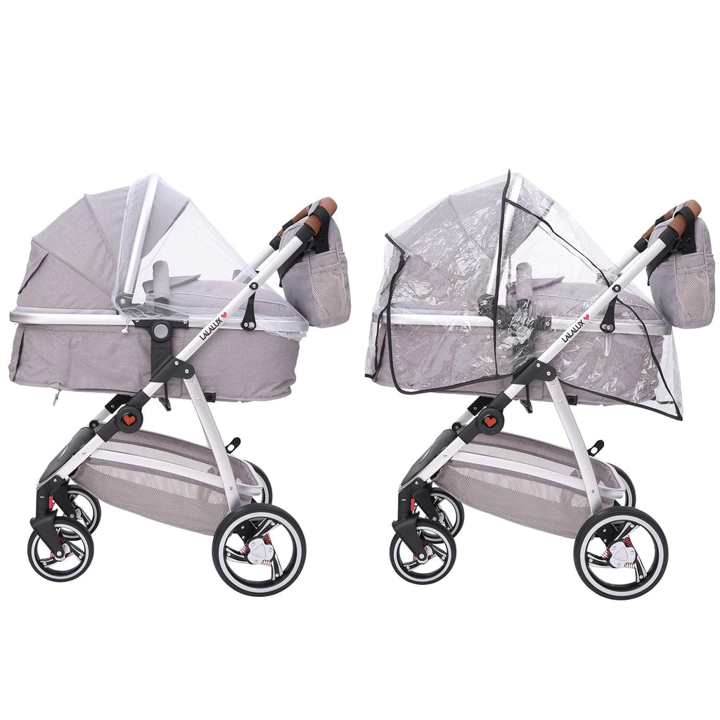 Lalalux Babyboomer Passeggino Leggero Combinato Set Completo, Passeggino Multifunzione, Pieghevole, Sportivo, Universale, Doppie Sospensioni, incl. Borsa, Parapioggia e molto altro. Per Bambini fino a 36 mesi