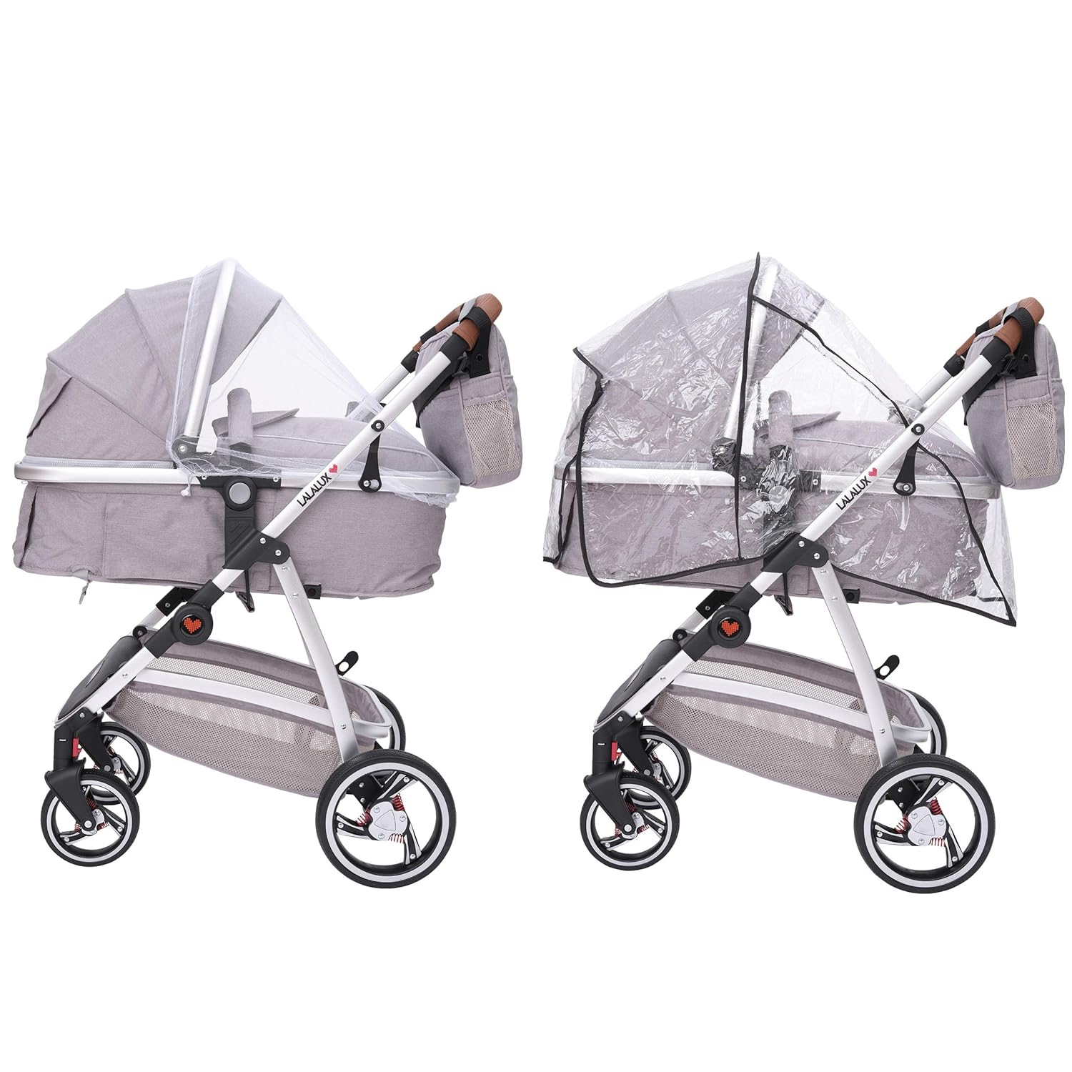 Lalalux Babyboomer Passeggino Leggero Combinato Set Completo, Passeggino Multifunzione, Pieghevole, Sportivo, Universale, Doppie Sospensioni, incl. Borsa, Parapioggia e molto altro. Per Bambini fino a 36 mesi