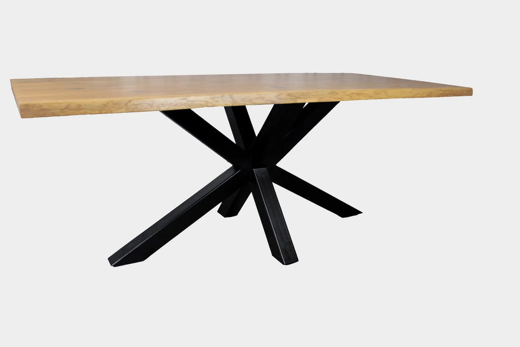 Serie MAXIM | Baumkantentisch - Eiche - inkl. Tischbein Matrix - versch. Gren und Farben | Lnge: 160 - 300 cm | Breite: 90 -100 cm