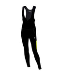 Herren Thermo Fahrradhose Lang Trgerhose Pro Line Schwarz Neon Weiss