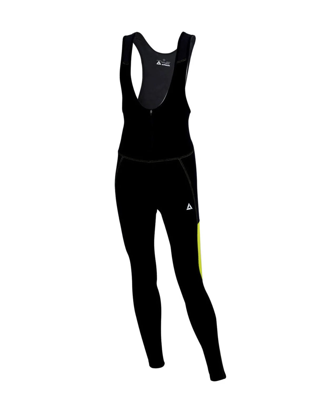 Herren Thermo Fahrradhose Lang Trgerhose Pro Line Schwarz Neon Weiss