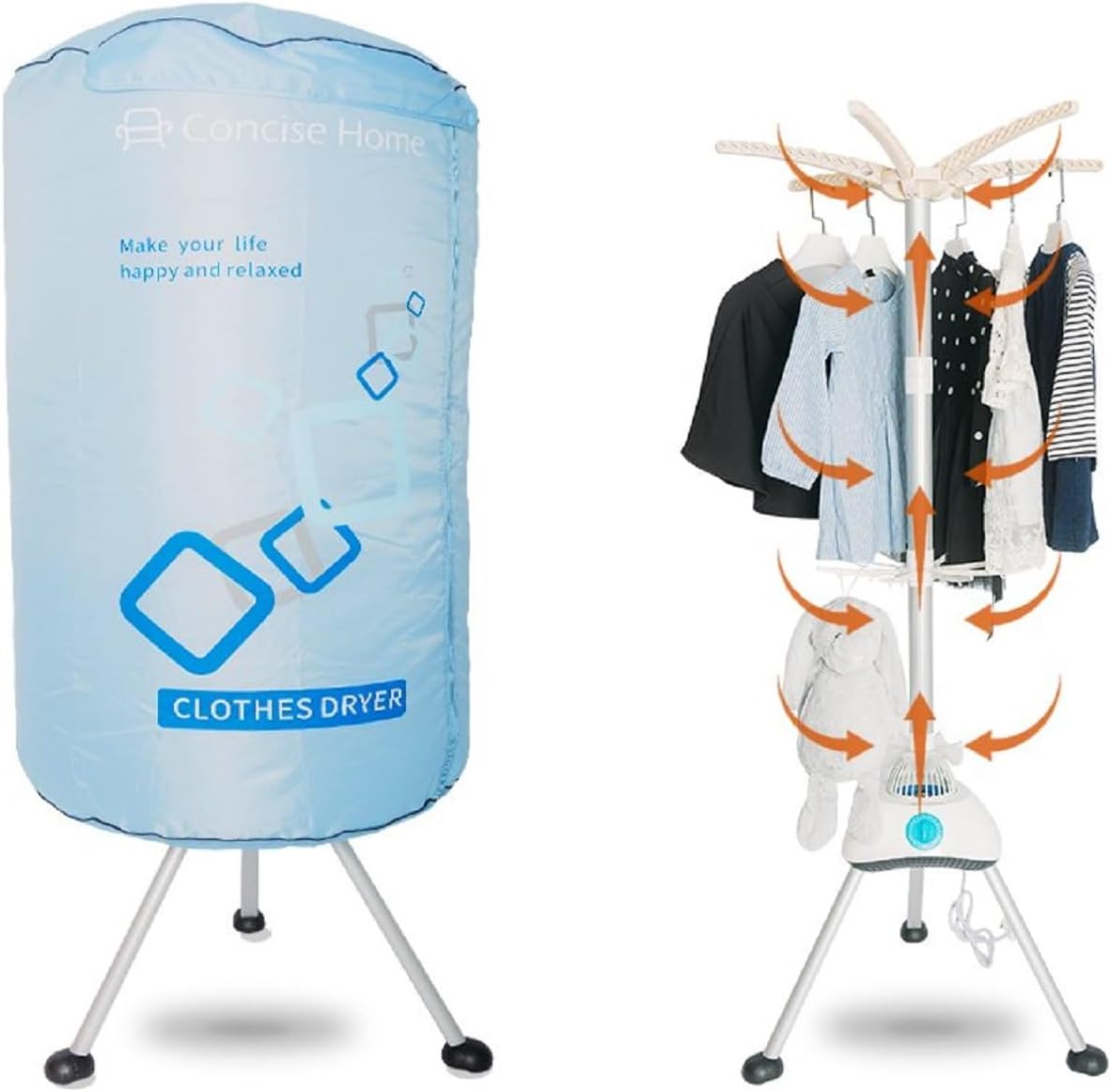 Concise Home Asciugatrice elettrica portatile 1000W grande capacità 10kg doppia lega di alluminio a risparmio energetico per vestiti bagnati interni asciugatrice ad aria calda