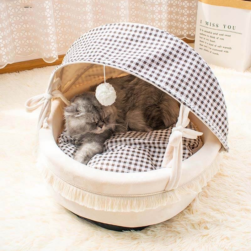 CozyPaws – Komfortables Halb-Katzenbett für entspannte Nickerchen