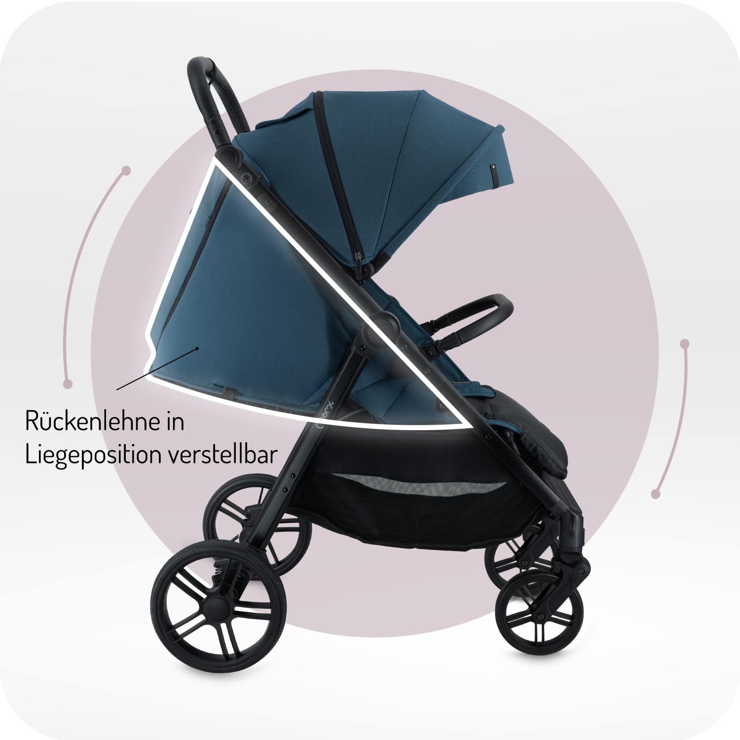 MoMi Passeggino CLARA, Passeggino dai 6 mesi in su, fino a 22 kg di peso corporeo, cintura di sicurezza a 5 punti, sacco coprigambe, portabicchieri, cestino della spesa, borsa per il cambio, zanzariera e parapioggia