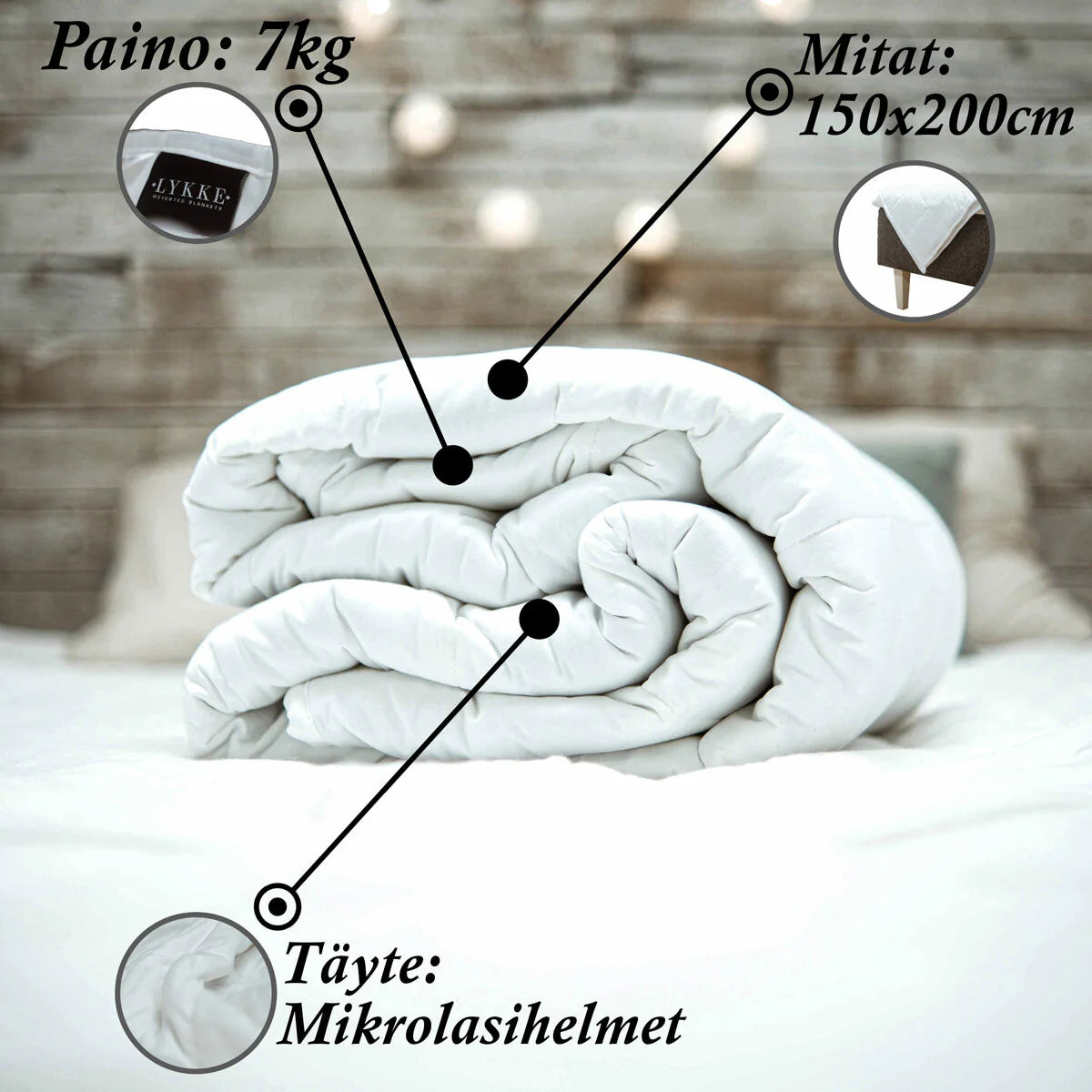 Lykke Coperta Ponderata, 150x200cm, 7kg, Cotone