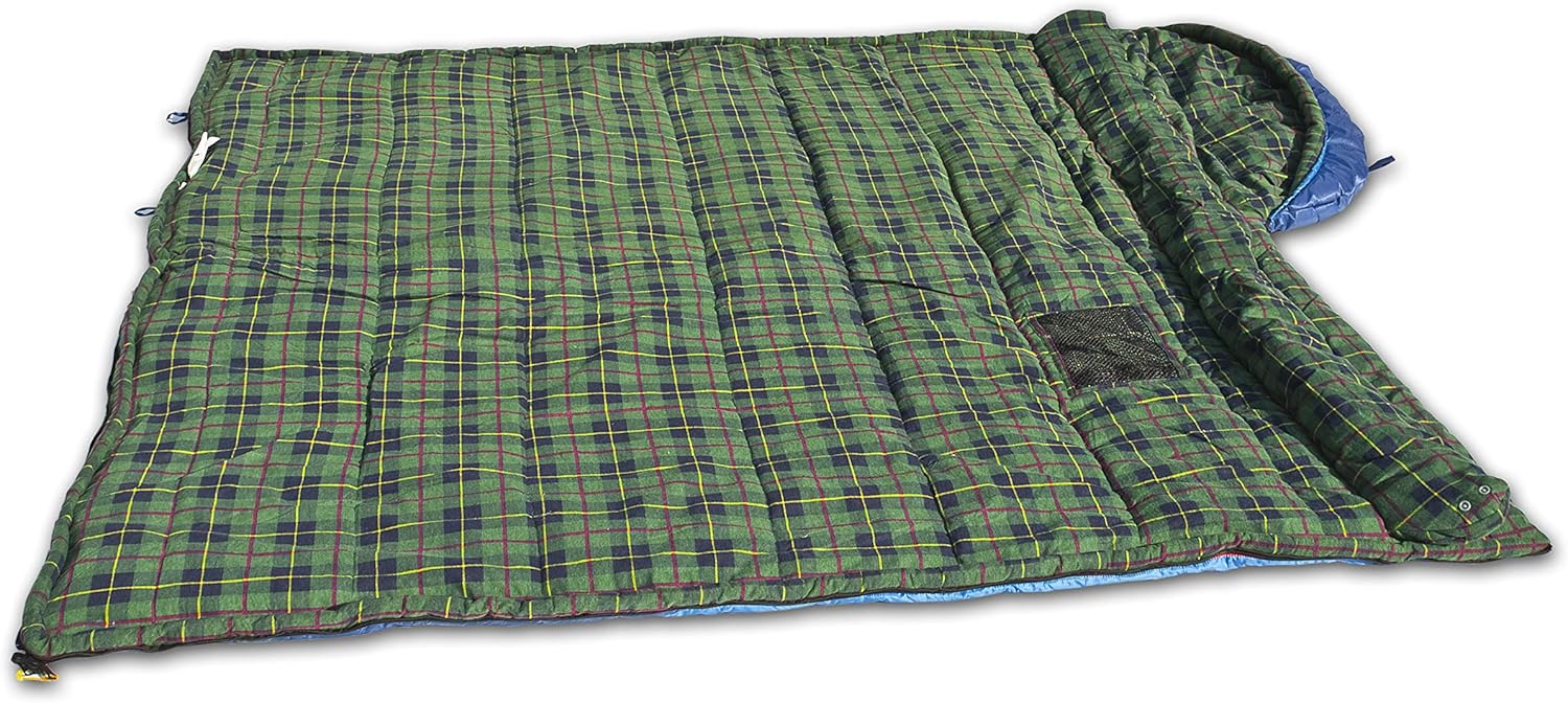 Alexika Tundra Plus Schlafsack,warm, bequem, rechteckig 3 Saison Deckenschlafsack für Erwachsene und Familien Outdoor Camping im niedrigen Temperaturen bis zu -2 C mit Kompressionsack,