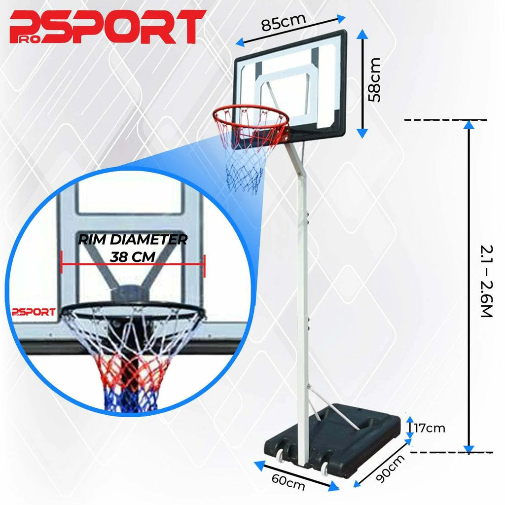ProSport Canestro da basket Junior 2,1-2,6m