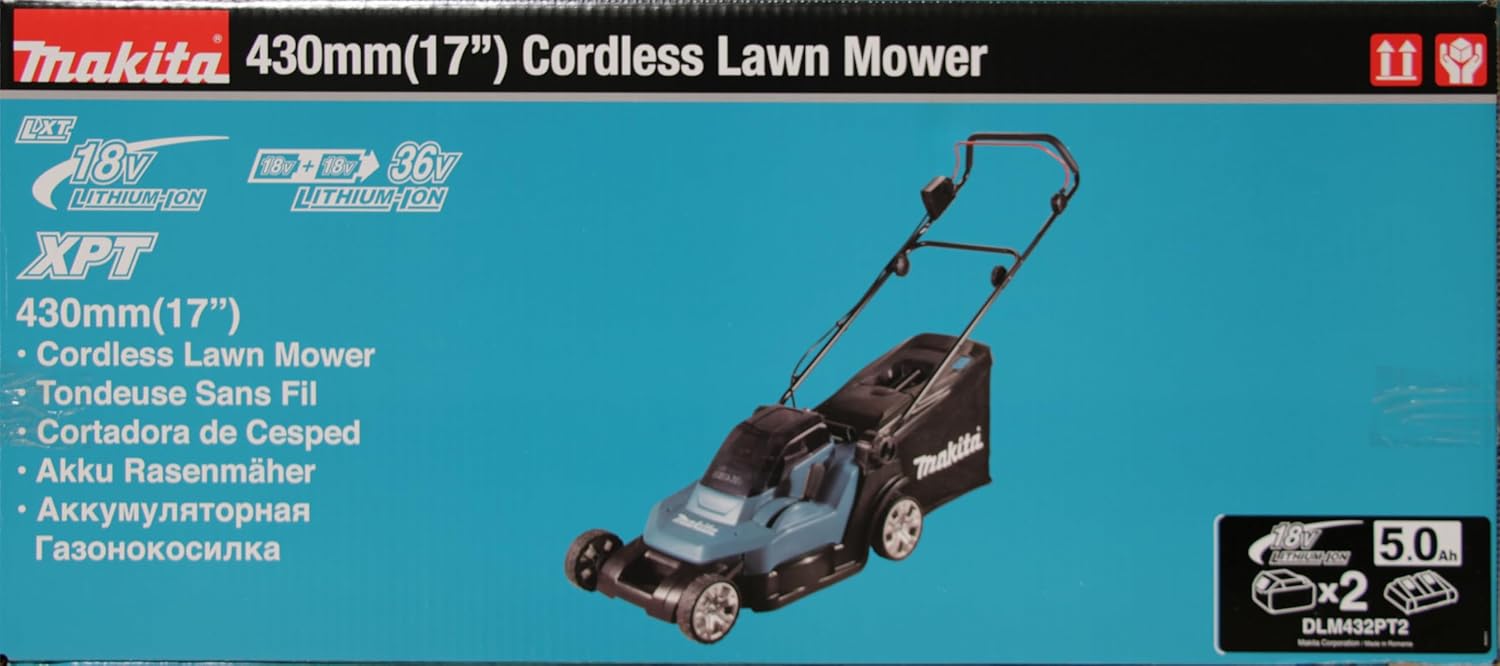 Makita DLM432Z Tosaerba a batteria 2x18 V (senza batteria, senza caricabatterie)