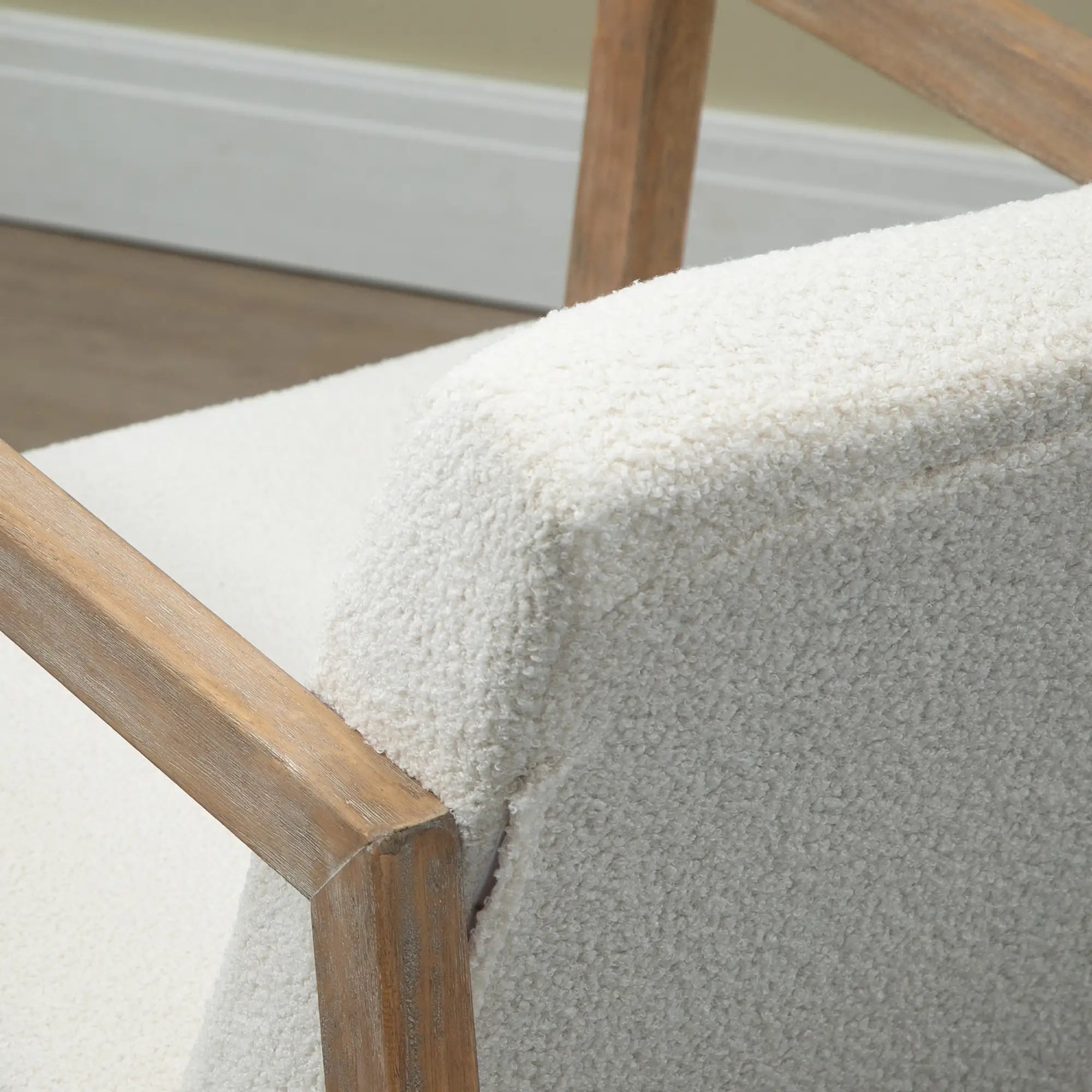 HOMCOM Sedia a Dondolo Relax con Struttura in Legno, Tessuto Teddy in Fleece Cremisi