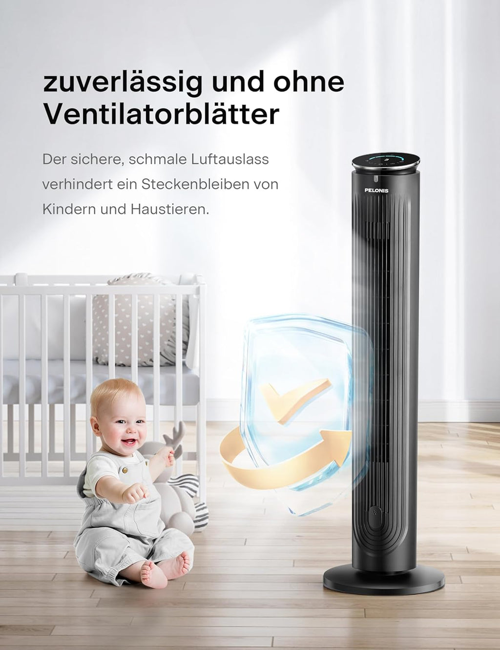 PELONIS Raffrescatore Evaporativo, Condizionatore Portatile, Ventilatore con Raffreddamento ad Acqua 5L, Umidificatore con Telecomando, 355m³/h Climatizzatore Senza Tubo di Scarico
