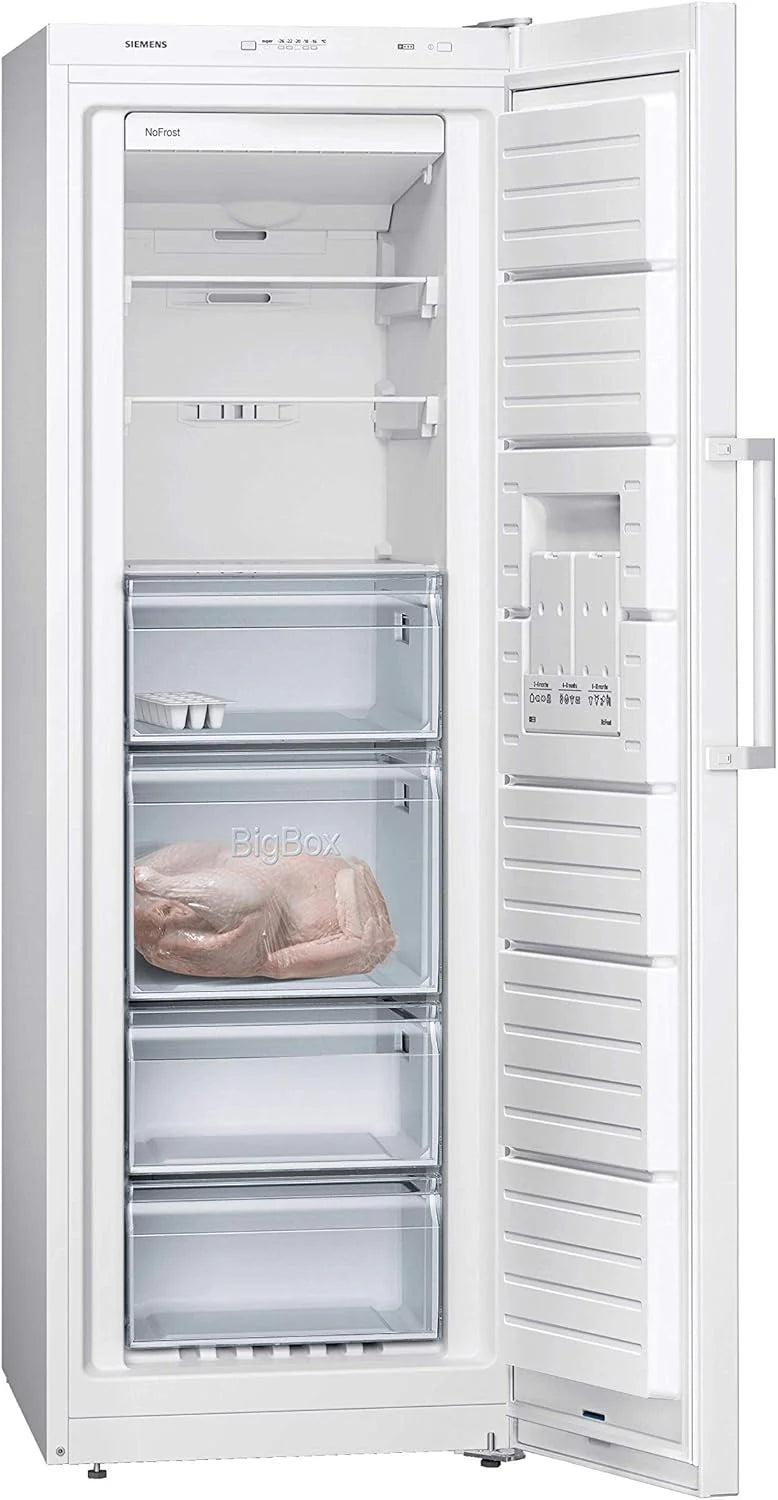 Siemens GS58NDWDP, iQ500 Congelatore a Libera Installazione, 191 x 70 cm, 366 L, noFrost, bigBox, Illuminazione Interna a LED, superFreezing, varioZone per Vano Congelatore Adattabile, freshSense