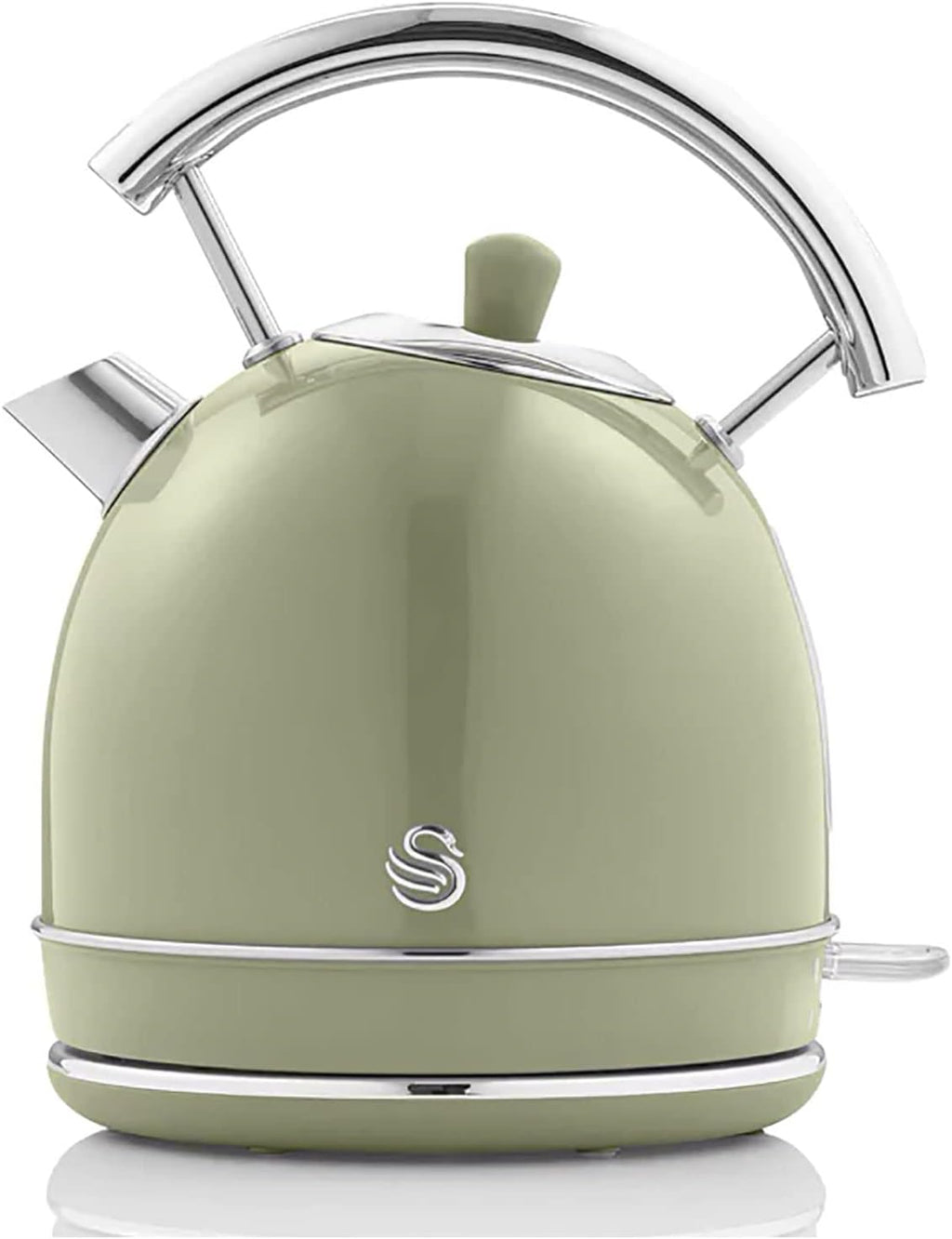 Swan Retro Set Colazione, Bollitore 1,8 l, Tostapane a 2 Fessure Larghe, Microonde Digitale 20 l, 6 Livelli di Potenza, Timer, Sportello a Specchio, Design Vintage, Verde, Taglia Unica