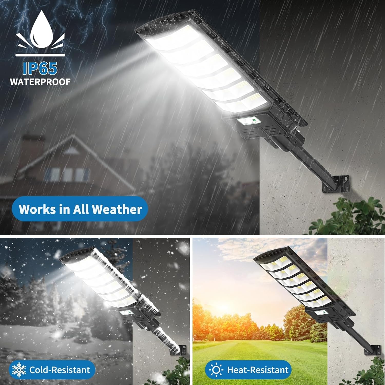 Sararoom 600W Straßenlaterne Solar Wegeleuchte, 594LEDs Solarlampe mit Bewegungsmelder, 6500K Wandleuchten mit Fernbedienung - IP65 Straßenlampe Außen Sicherheitsleuchte für Garten Garage Hof,4Pack