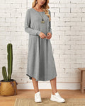 Lozenda - Herbst und Winter langrmeliges, locker geschwungenes Kleid