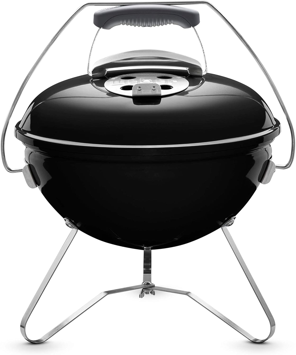 Weber Smokey Joe Premium Holzkohlegrill, Ø 37cm Grillfläche, portabeler BBQ Grill mit praktischem Tragebügel, porzellanemaillierten Deckel & Kessel - Smoke Gray (1126704)