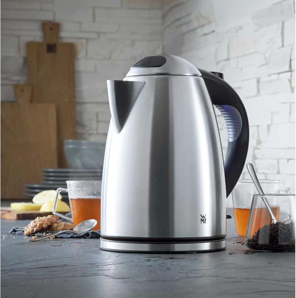 WMF Kult X Einzel- Induktionskochfeld, Kochplatte bis 28 cm, 1 Kochfeld, 8 Stufen, Topferkennung, Touch-Display, Glaskeramik, Timer-Funktion, 21 W & Stelio Wasserkocher Edelstahl 1,7l, edelstahl matt
