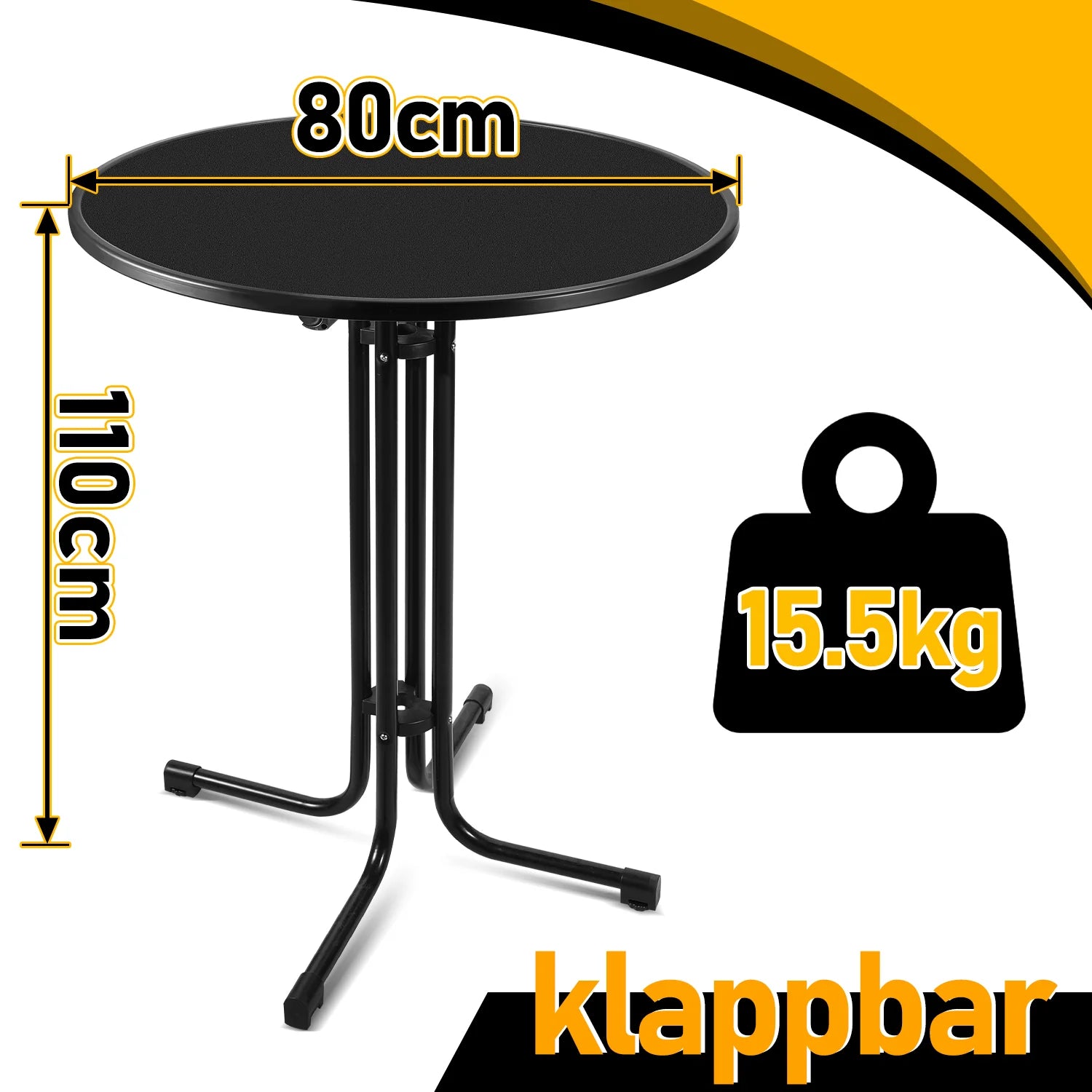 Sonnewelt Stehtisch klappbar 80cm mit Husse