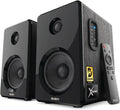 MAJORITY D40 Bluetooth Lautsprecher Boxen | 60W 2.0 Aktivlautsprecher | Studio Monitor mit 4-Treiber | Regallautsprecher für HiFi Stereo mit Optischer, RCA-, USB- und AUX-Eingang | Fernbedienung