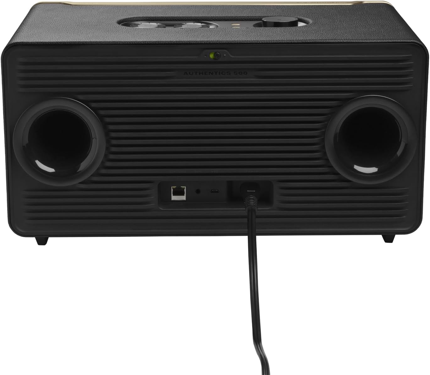 JBL Authentics 200 Smart Home Altoparlante – Cassa Bluetooth dal design retrò anni '70 – Con griglia Quadrex, Google Assistant, Alexa, AirPlay e JBL One App – Nero