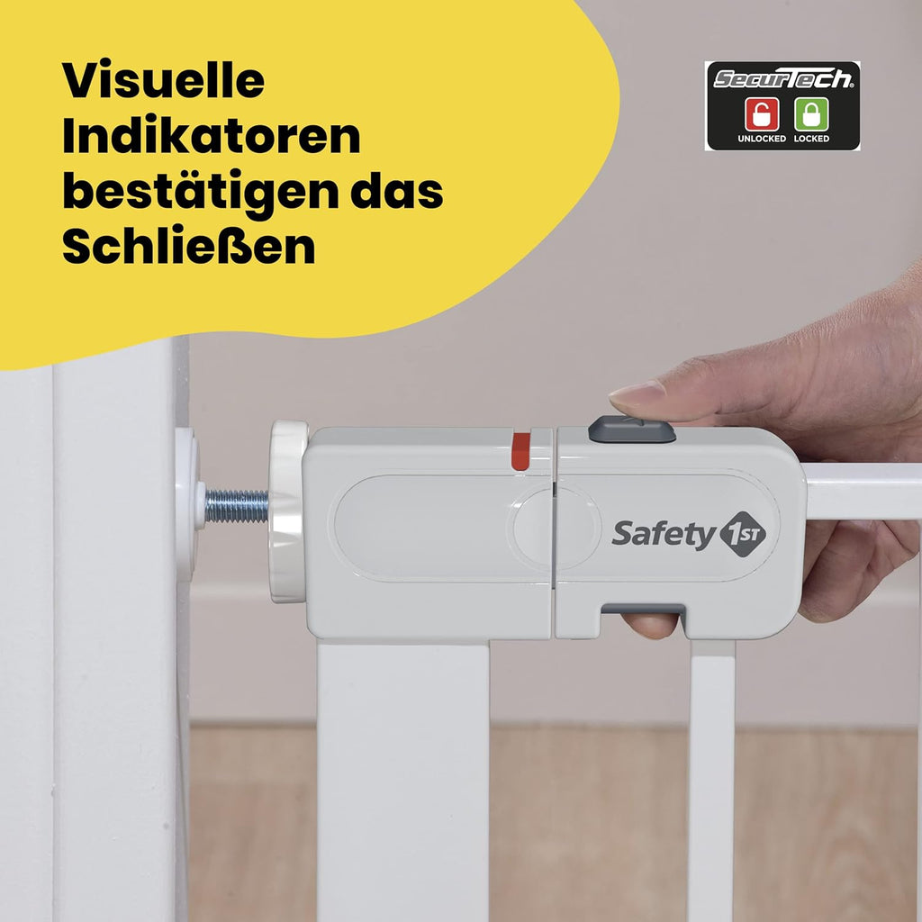 Safety 1st Easy Close Extra Tall, extra hohes (91 cm) Sicherheitsgitter aus Metall, druckfest, ideal für Kinder und Haustiere, mit einer Breite, die sich von 73 auf 80 cm ausdehnen lsst, wei