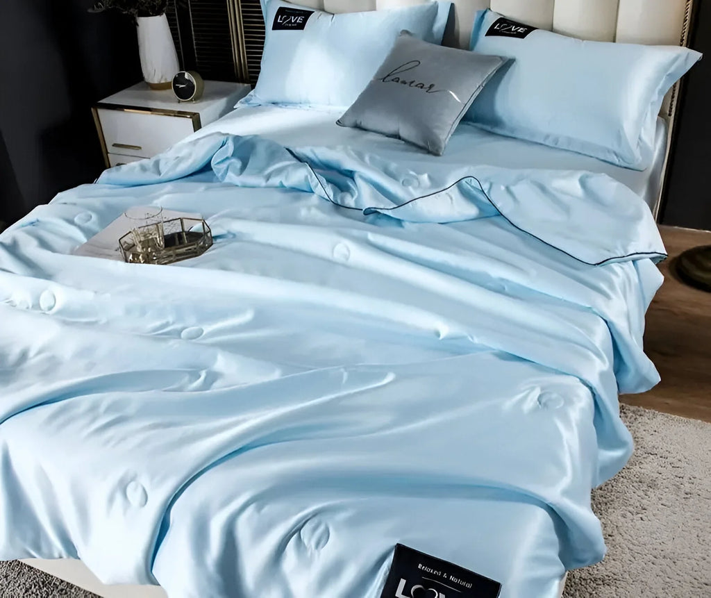 SilkyLux Satin-Bettwsche – Weiche & Atmungsaktive Decke für Ganzjhrigen Komfort