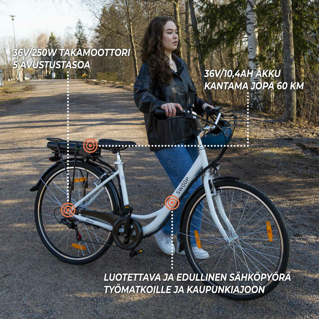 Swoop E-Bike Classic, donna 28 bianco