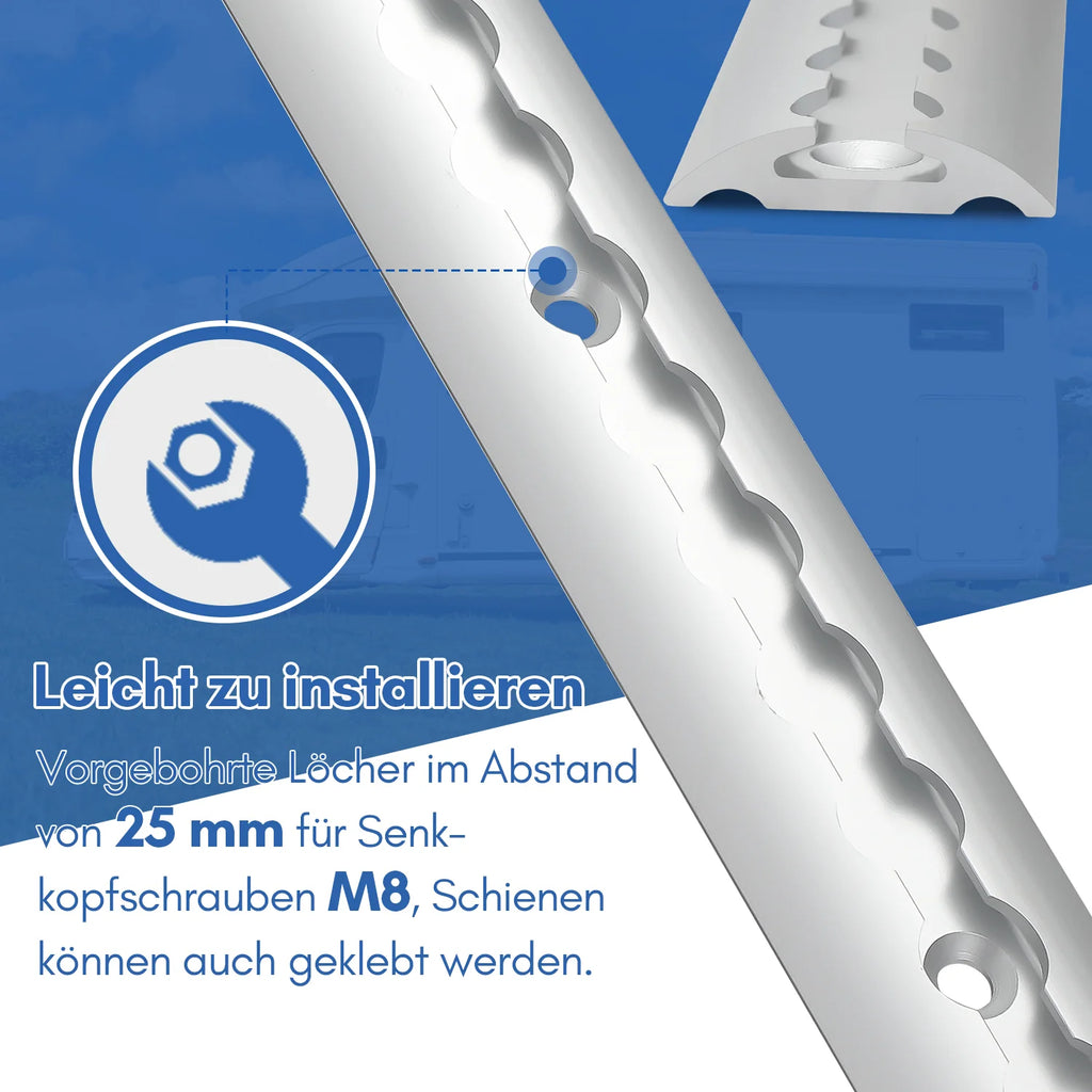 Sonnewelt Airlineschiene 4x 1m Aluminium für Wohnmobile und LKW