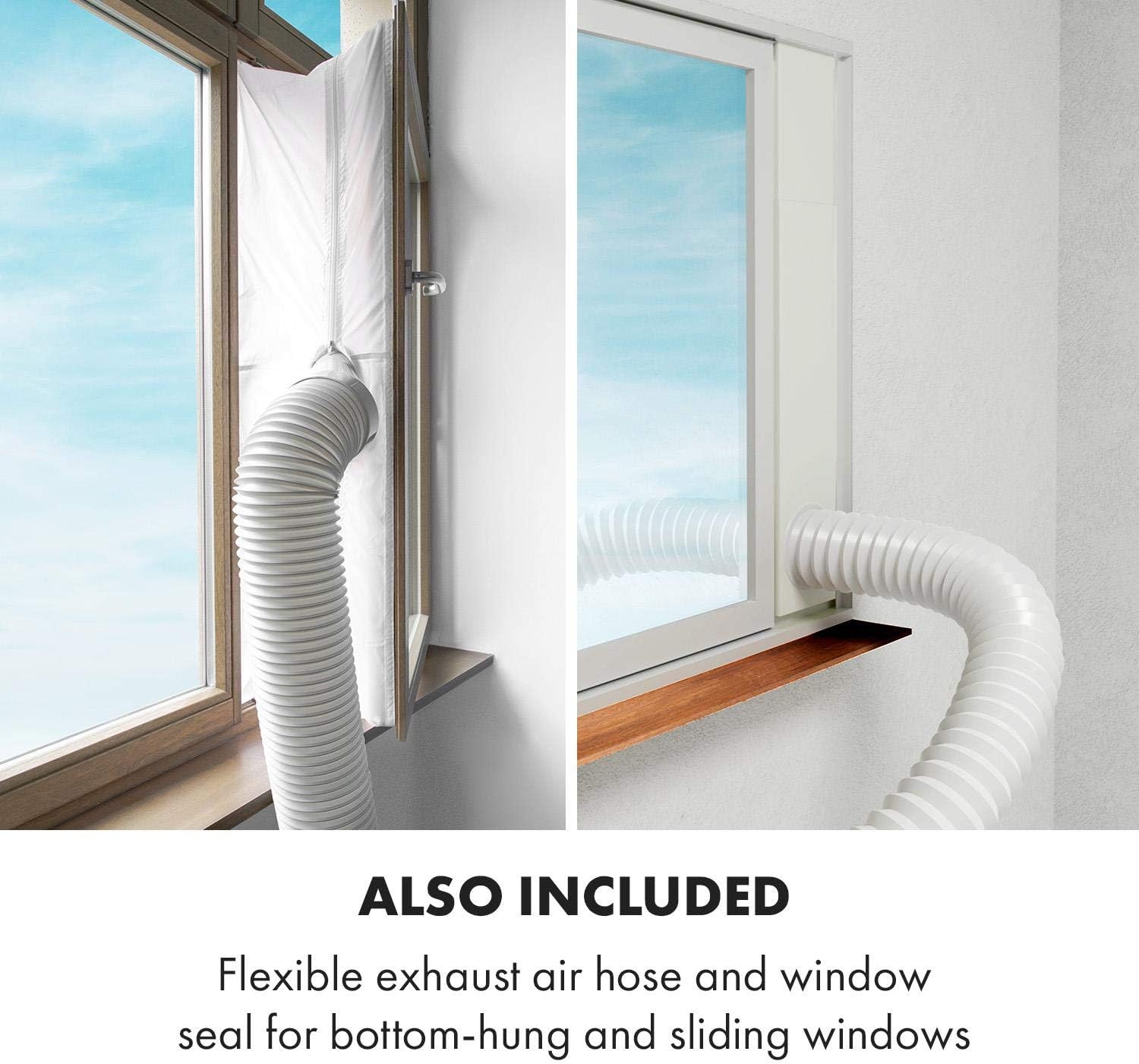 KLARSTEIN Grandbreeze Pro 14K – Condizionatore portatile, deumidificatore, ventilatore, 3 velocità, 14000 BTU/1,65 kW, superficie: da 42 a 68 m², flusso: 460 m³/h, CEE A – Bianco