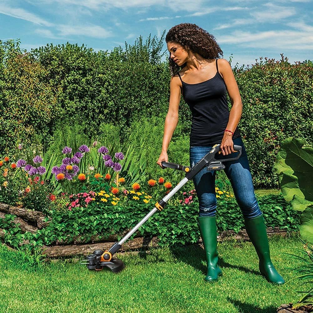 WORX 18V (20V MAX) Tagliabordi a batteria WG163E.3, Tagliabordi 2 in 1 con testa rotante a 90°, Asta telescopica, Powershare, 2 batterie da 2,0 Ah