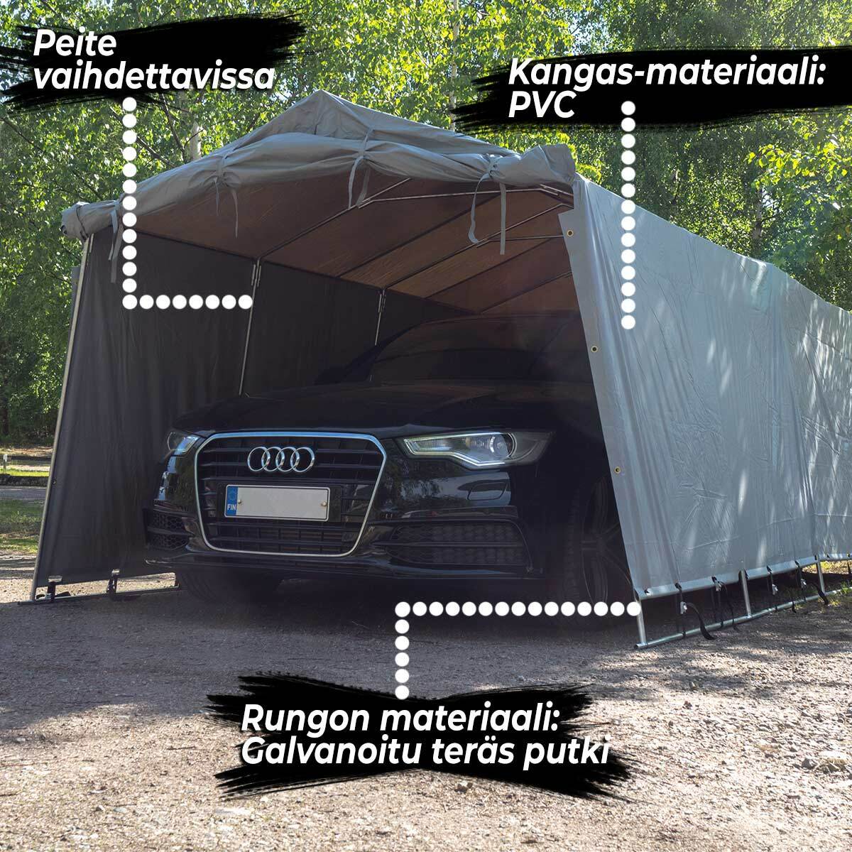 Fornorth Zeltgarage 3,2x6m, Hellgrau