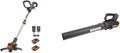 WORX WG163E Akku Rasentrimmer 20V & WG547E.9 Akku-Laubbläser Turbine 20V - höhe Leistung mit Turbinen-Technologie